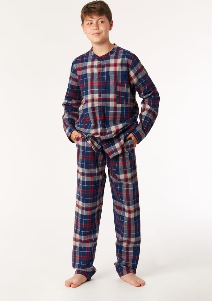 Woody Studio pyjama jongens/heren - multicolor geruit - 222-2-MWA-W/957 - maat 128