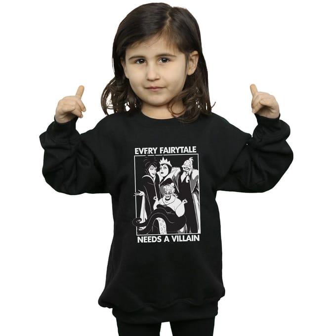 Disney Meisjes Schurken Katoenen Sweatshirt (Zwart)