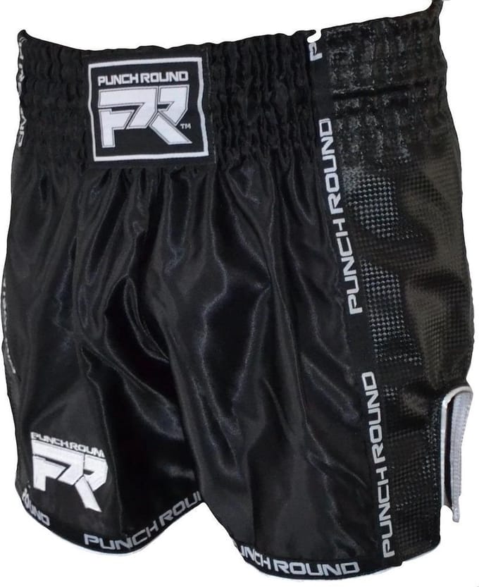 PunchR Kickboks Broekje Matte Carbon Zwart Wit - M