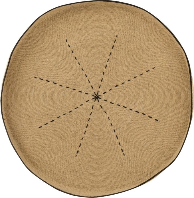 J-Line muurdecoratie Ster Stippellijnen - zeegras - naturel/zwart