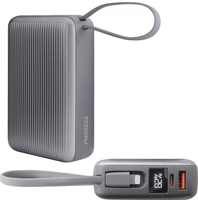2x Ultra Compacte Powerbanks 20000 mAh - Fast & Quick Charge - Met Ingebouwde Kabels