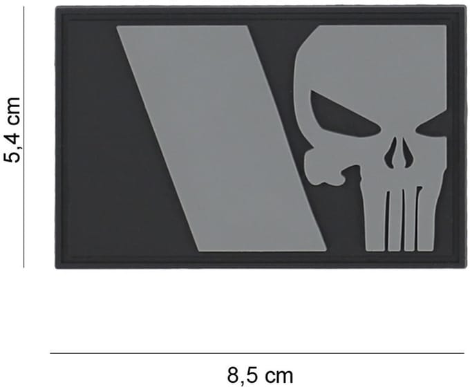 Embleem 3D PVC Punisher Franse vlag grijs