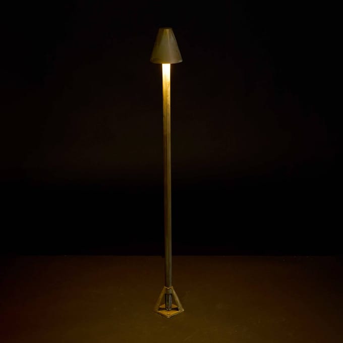 Moretti Luce LED tuinpadverlichting Silva Disk, hoogte 80 cm, antiek messing, IP65