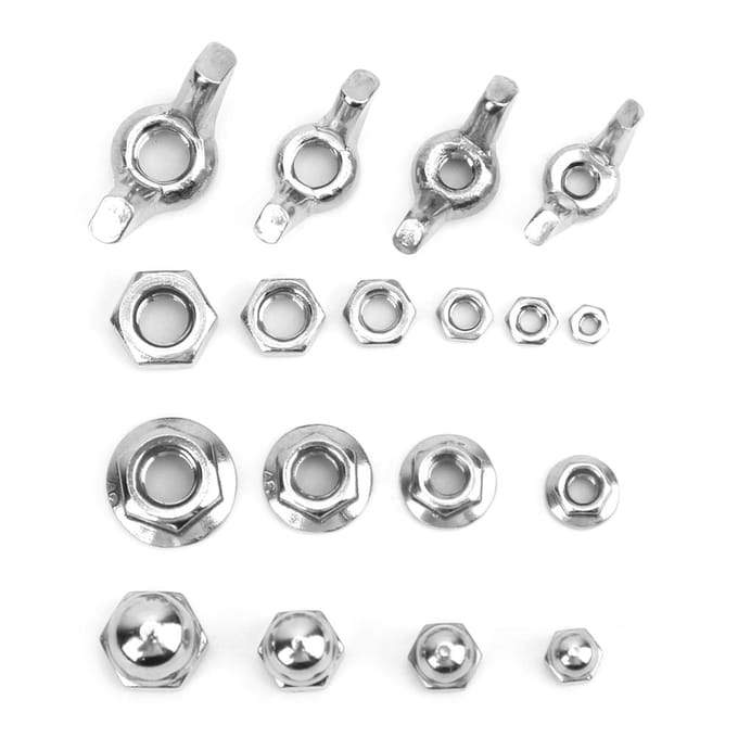 180 STKS Roestvrij Staal Moeren Set Vleugel Flens Dop Zeskantmoeren M2 M2.5 M3 M4 M5 M6