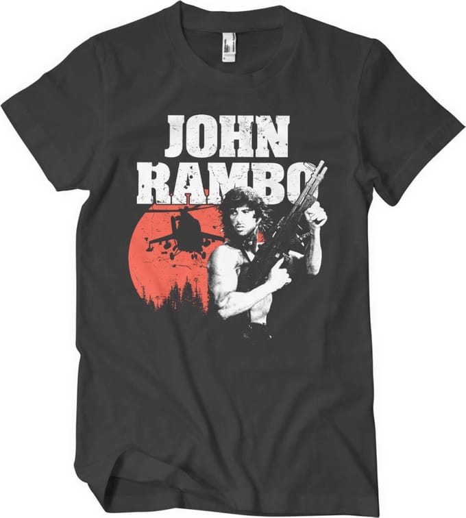 Rambo Heren Tshirt -S- John Rambo Zwart