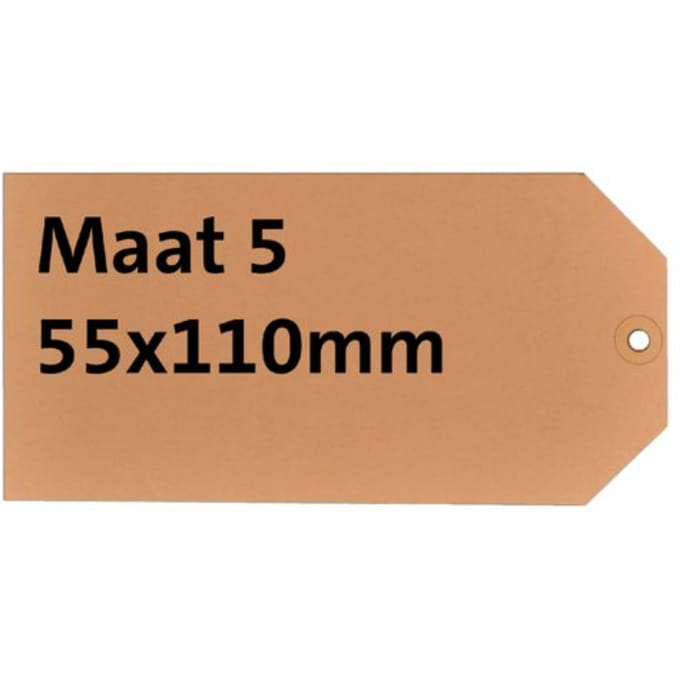 Label karton nr 5 200gr 55x110mm chamois 1000 stuks