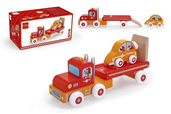 Scratch Vrachtwagen En Race Wagen Oranje 25,6 Cm