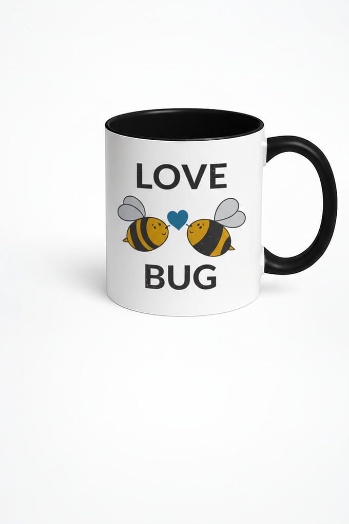 Love Bug Mok - Schattig Bijen Design met Hartje | Romantisch Cadeau voor Liefhebbers