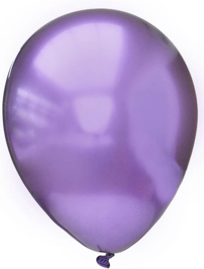 12x Ballon Platinum chroom paars 28 centimeter.