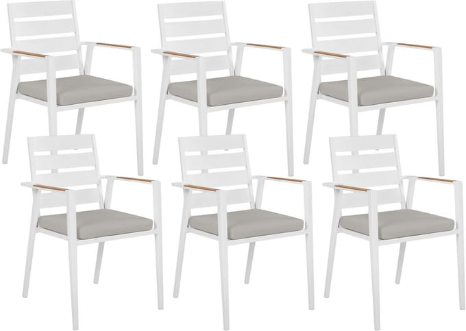 TAVIANO - Tuinstoel set van 6 - Grijs - Aluminium