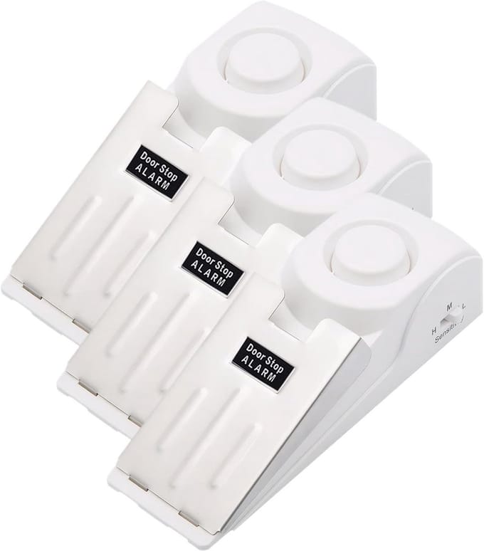 3-Pack Extra Luid Deurstop Alarm 120dB voor Veilige Thuis- en Reisbeveiliging