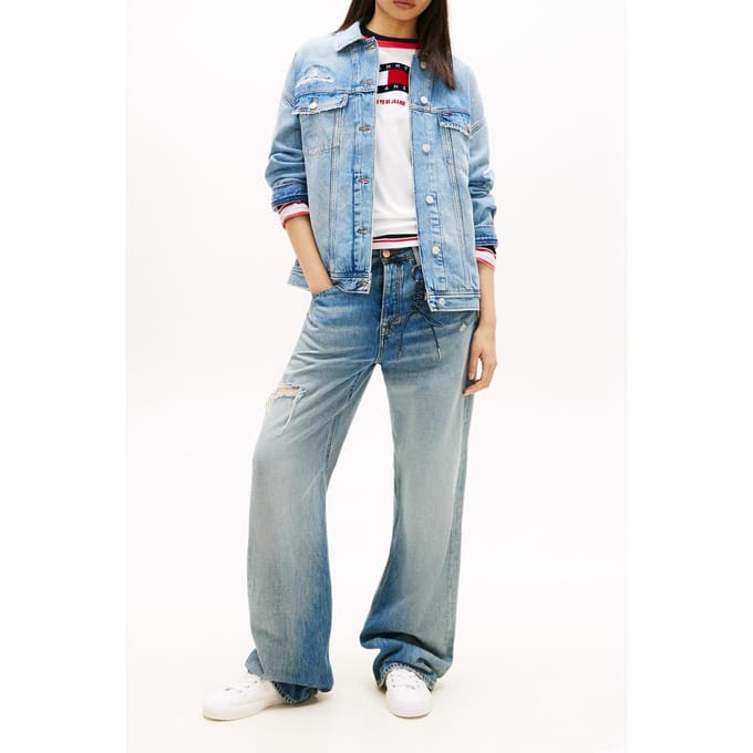 Tommy Hilfiger Oversized Trucker Jacket Denim Light Größe: S | Jeansjacken Outlet | Damen | Blau