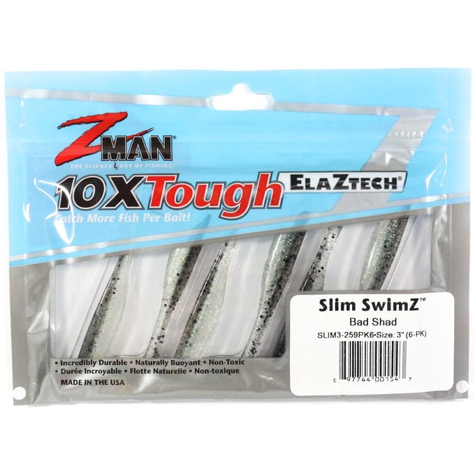 Zman Soft Lure Slim SwimZ 3 Inch 6/Pack Bad Shad (1543)