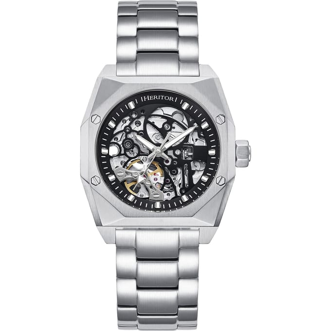 Heritor Automatic Elliott horloge met roestvrijstalen band - Zilver/Wit/Zilver