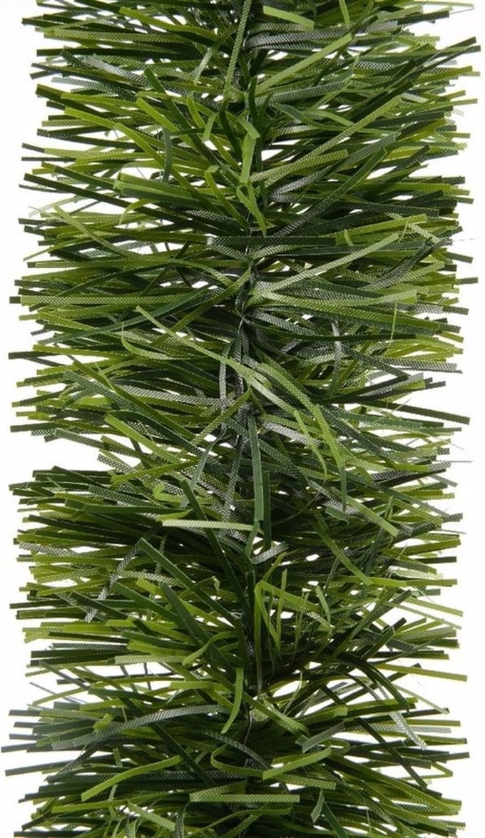 Decoris Kerstslinger-guirlande - groen - glanzend lametta - 270 cm