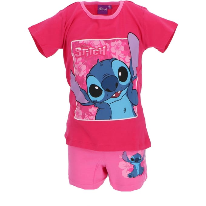 Lilo & Stitch Shortama - Donkerroze