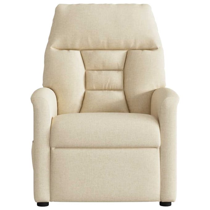 vidaXL - Fauteuil - verstelbaar - stof - crèmekleurig