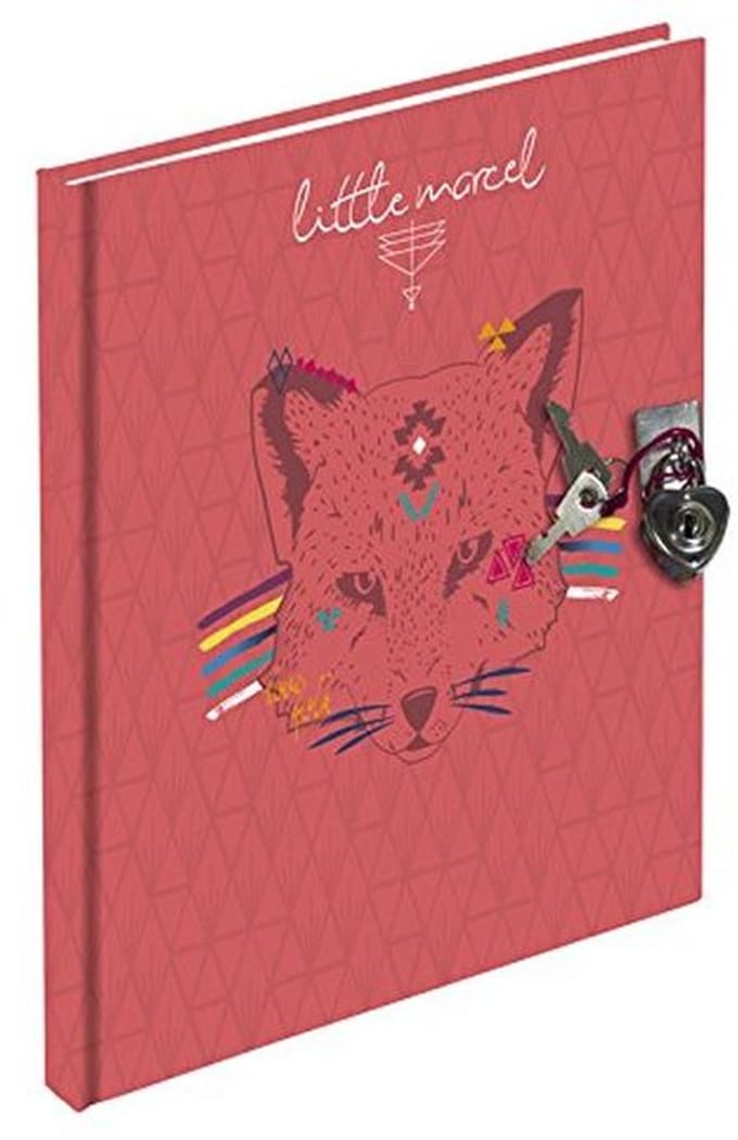 Dagboek met Hartslot en Sleutel - Rood