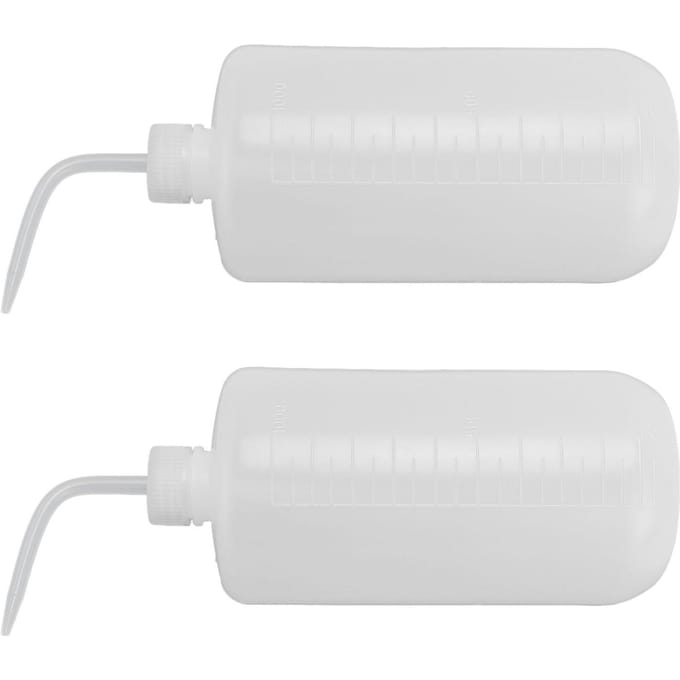 2 Stuks Wasfles 1000ml Plastic Veiligheid Laboratorium Knijphulpmiddel met Smalle Mond white