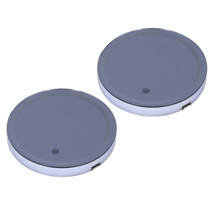 2 STUKS Auto LED Sfeerlicht Bekerhouder Mat 7 Kleuren 3 Modi USB Opladen IP67 Waterdicht Anti gray