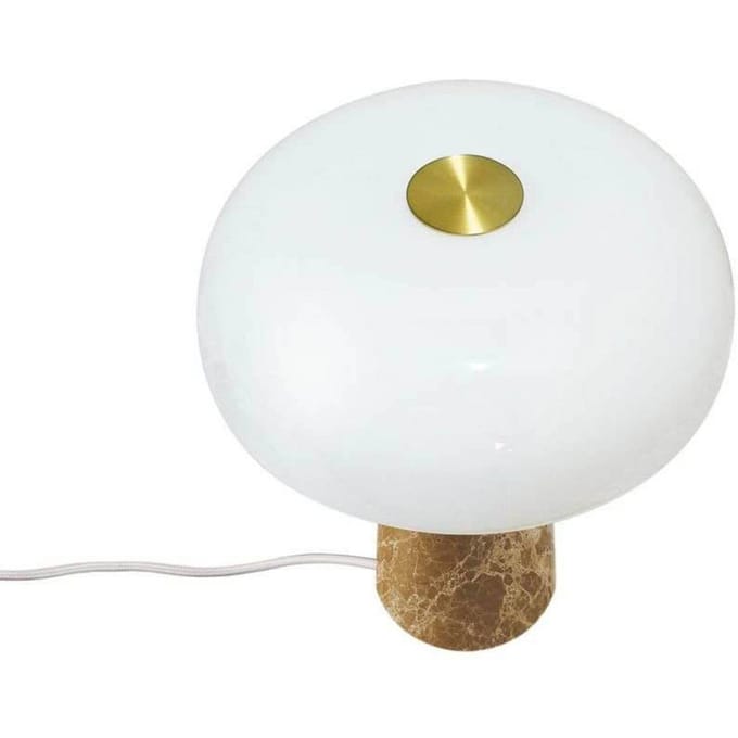 DFTP by Nordlux Tafellamp Glossy, beige/wit, hoogte 24 cm, marmer/glas