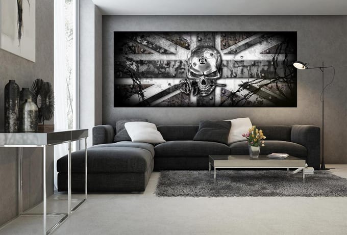 Alchemy Skull Union Jack Tattoo Photo Wallcovering