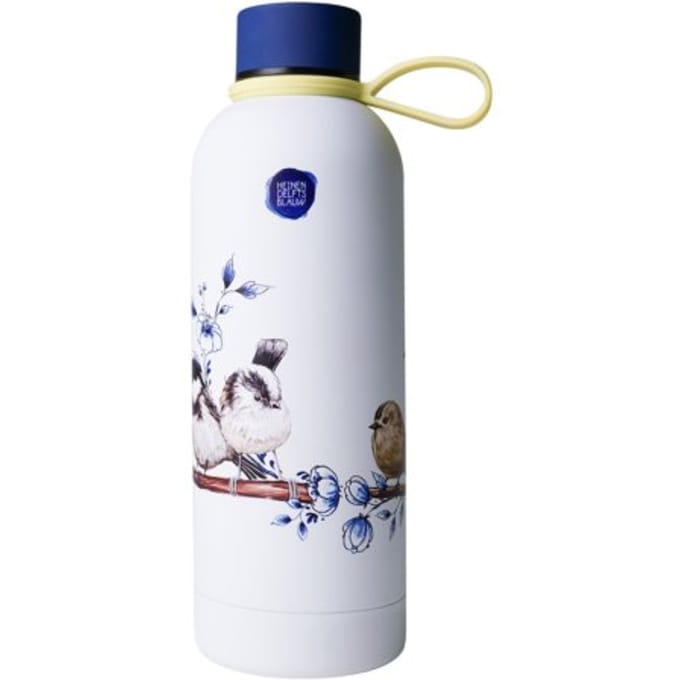 Heinen delfts blauw waterfles bosvogels - geïsoleerd - rvs