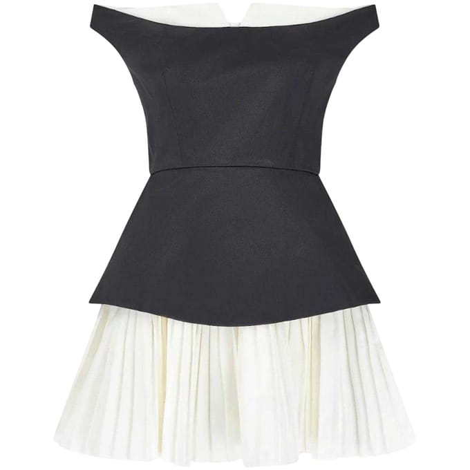 Odd Muse Dames Exclusieve No.1 Bardot Mini Jurk (Zwart/Wit)