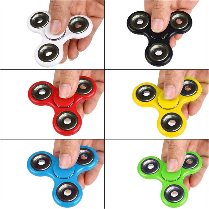Tri Triangle Fidget Handvinger Spin Spinner Widget Focus EDC Pocket Desktoy Plastic Cadeau voor ADHD blauw