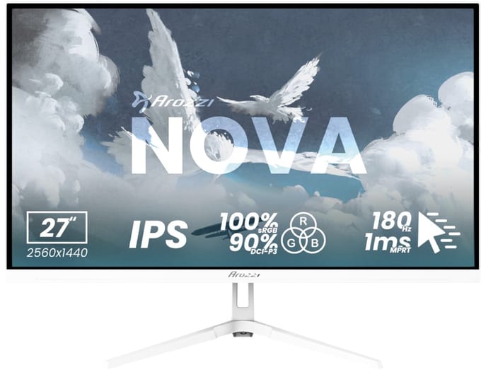 Arozzi Nova 27" Gaming Monitor - QHD IPS - 180Hz - Wit