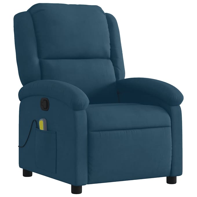 vidaXL - Massagestoel - verstelbaar - fluweel - blauw