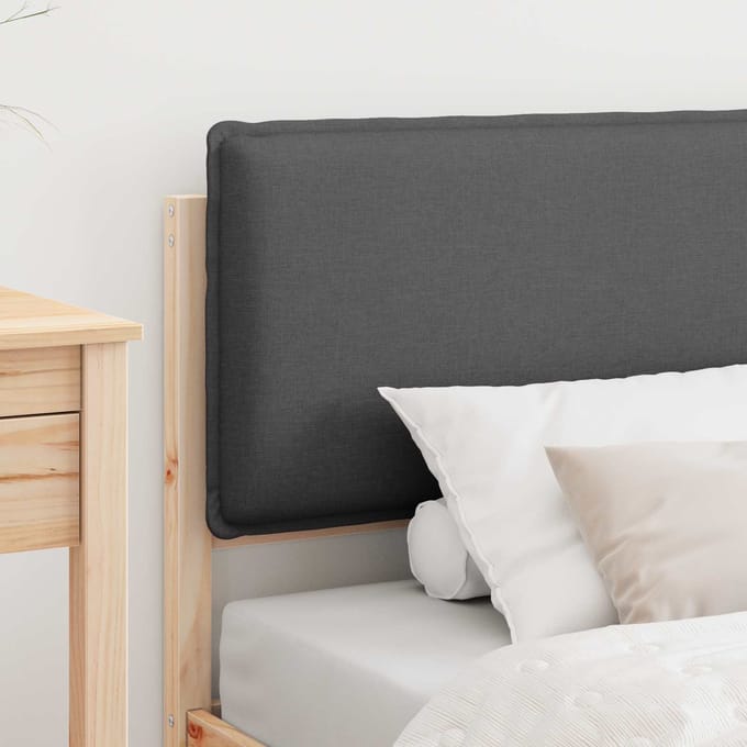 vidaXL - Bedframe - met - Gevoerde - Hoofdbord - Donkergrijs - 80 - x - 200 - cm