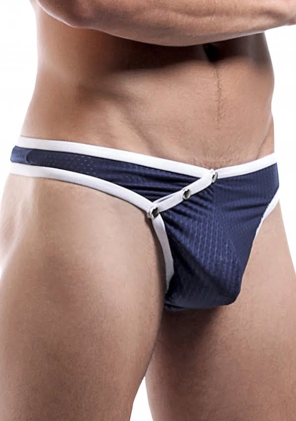 Fly Away Snap Thong - Navy S/M