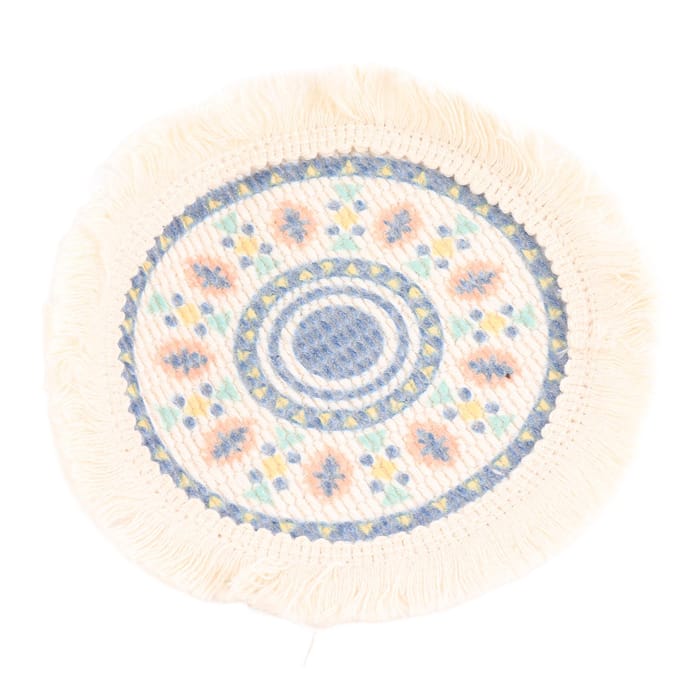 Placemat Katoen Polyester Rond Zacht Comfortabel Geweven Placemat met Kwastjes voor Keukendecoratie E S S 8.9 X 1.5in white