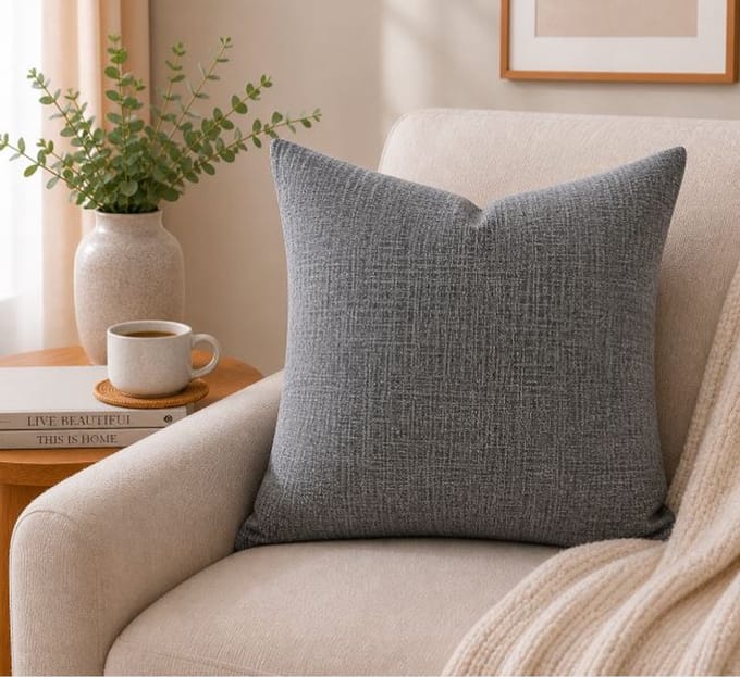Timeless Linen Collection Kussenhoes - Zilver - 45x45 cm
