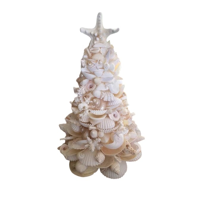 Schelp Kerstboom Kerstboomversiering Feestdagen Benodigdheden Marine Hars Kerstbomen white