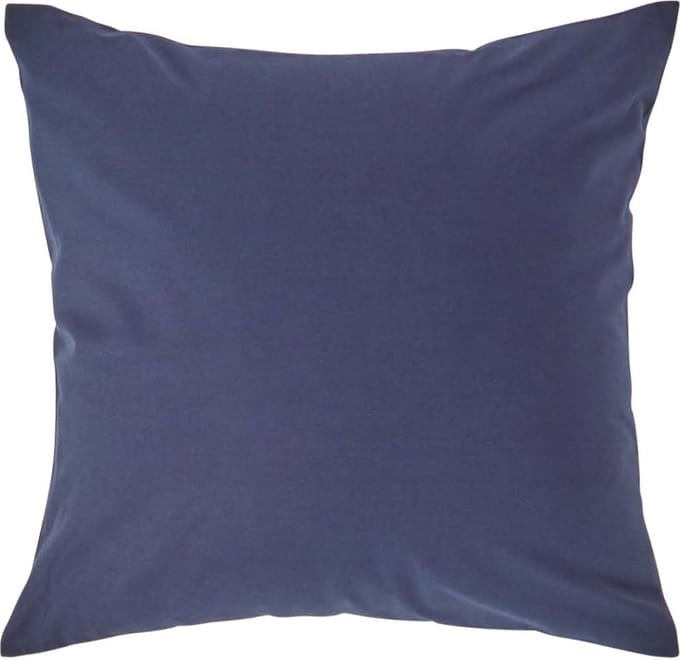 Homescapes Kussensloop 40x40 cm – Marineblauw – 100% Egyptisch Perkal Katoen – 200 TC