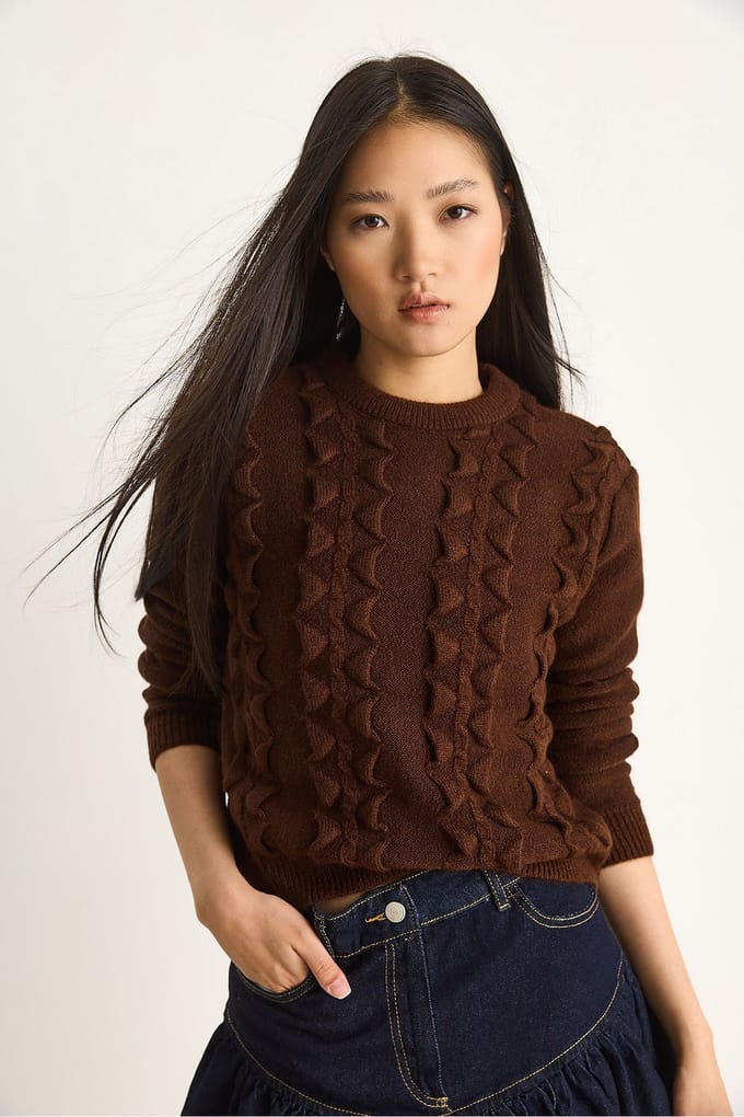 Textured Crew Neck Trui
