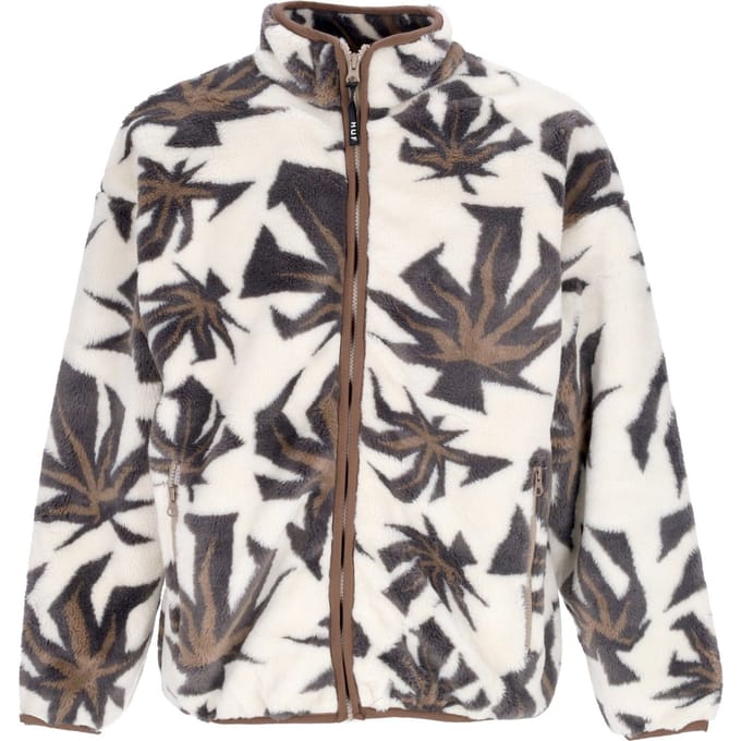 Lowell heren teddybeer jacquard sherpa zip naturel