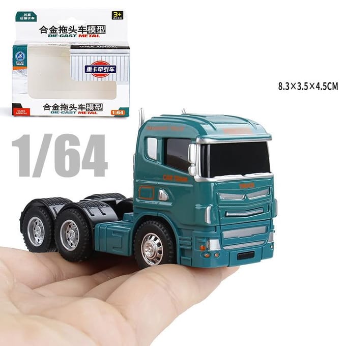 1:64 Scania Container Vrachtwagen Amerikaanse Container Vrachtwagen Minatuur Model Speelgoed Transport Voertuigen Metaal Diecast Trailer Met Pull Back
