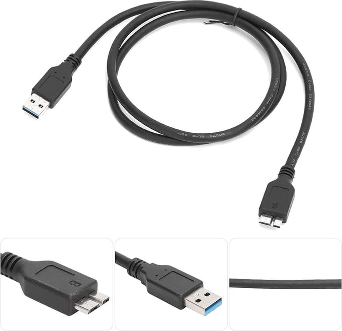 USB 3.0 Micro kabel, USB-adapter USB 3.0 A naar micro B compatibele voor: Samsung Galaxy S5, Note 3, externe harde schijf, HD-camera