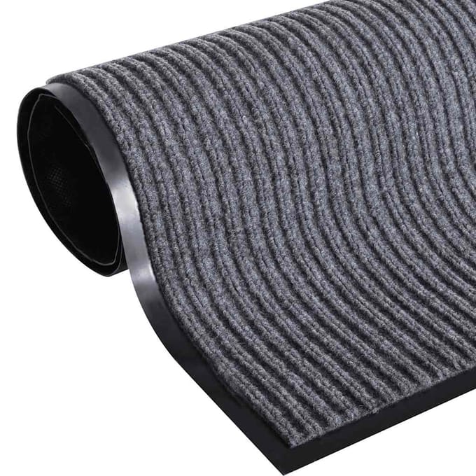 vidaXL - Deurmat - 90x60 - cm - PVC - grijs