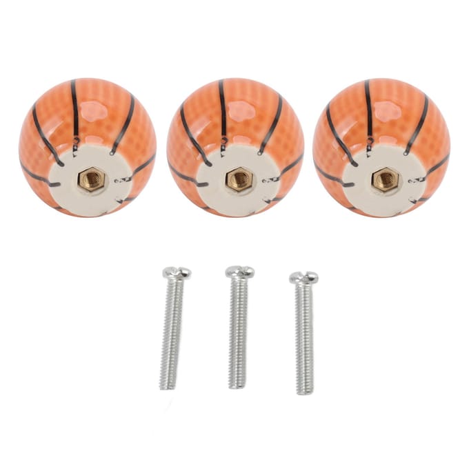 3 Set Basketbal Kast Keuken Huis Knopen Bal Type Enkel Gat Lade Keramische Handgreep