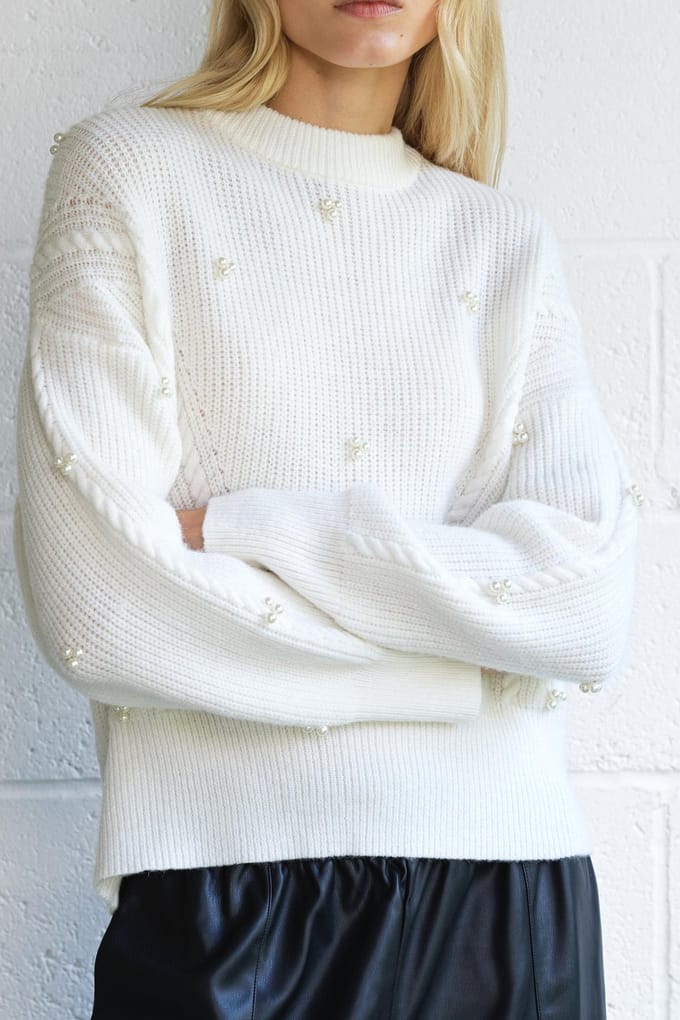French Connection Mersai Jumper Porcelain Cream Taglia: L | Maglioni a maglia Outlet | Donna | Bianco