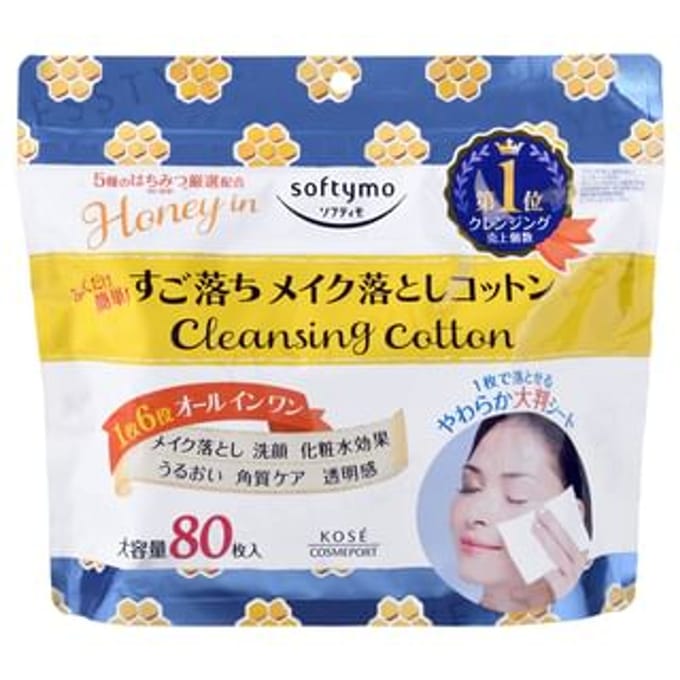 Kose - Softymo Honey In Cleansing Cotton 80 pcs