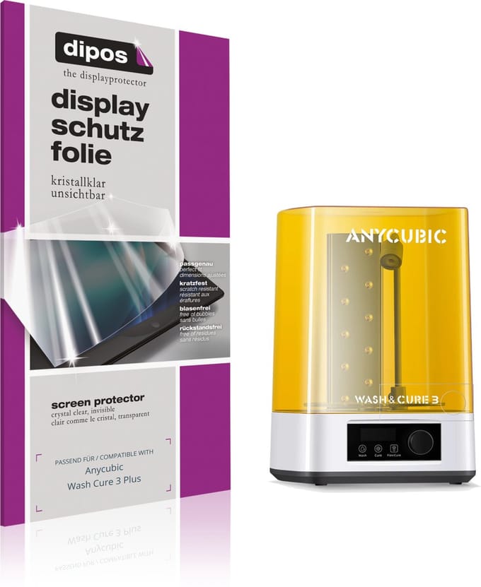dipos – 2x Beschermfolie geschikt voor Anycubic Wash Cure 3 Plus | Krasbestendige & heldere Screenprotector Ultra-Thin