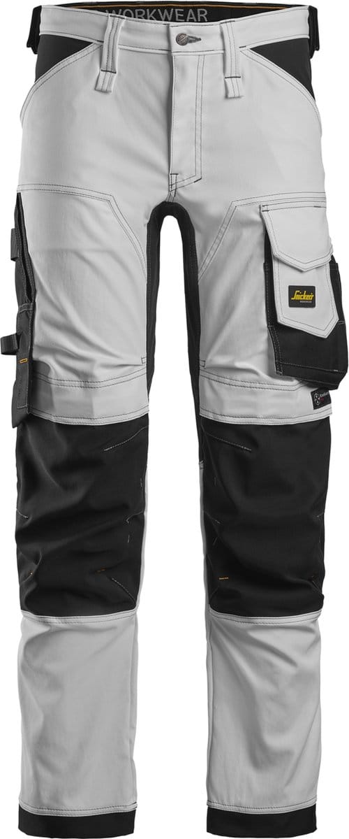 Snickers 6341 AllroundWork, Stretch Werkbroek - Wit/zwart - 58