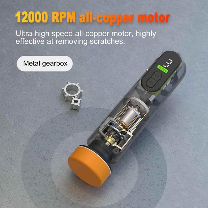 Draadloze Auto Polijstmachine Verstelbare Elektrische Auto Buffer Polijster Waxer Auto Kras Reparatie Kit Luxe Versie gray