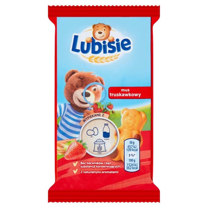 Lubisie Sponscake met appel- en aardbeienvulling 30 g