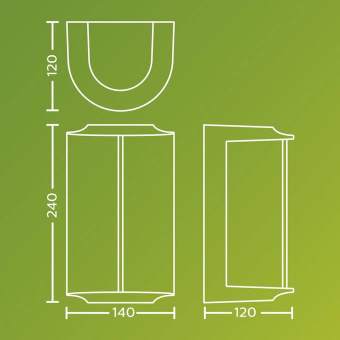 Philips Reese Wandlamp - UltraEfficient LED - Buitenlamp - 4.3W - Warmwit licht; 2700K - Antraciet